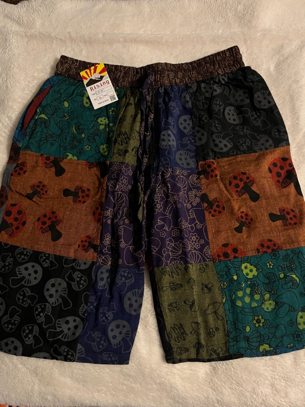 Rising International Patchwork Mushroom Print Shorts - Multi